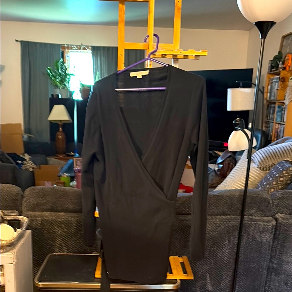 LOFT Black Bodycon V-Neck Cardigan